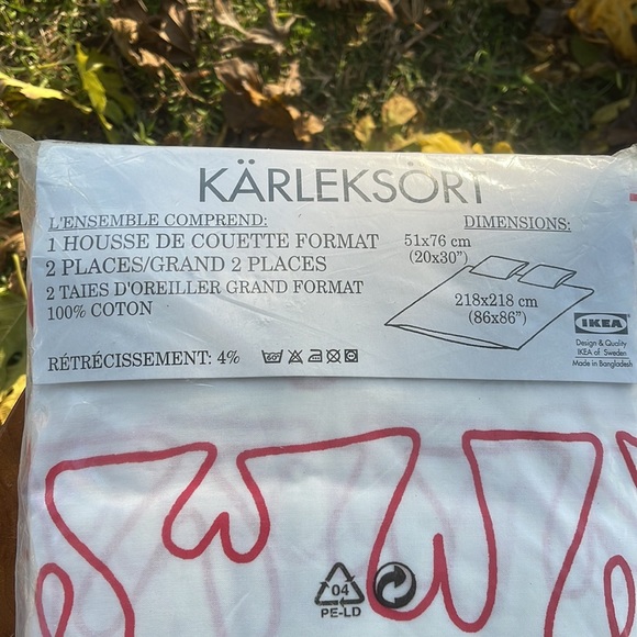 Ikea heart duvet and pillowcases(2) NWT - Picture 3 of 4